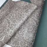 32-44x135cm BOLT END. GREY Leopard Shimmer Matte soft Faux leather / vinyl fabric. - BlueMothFabrics