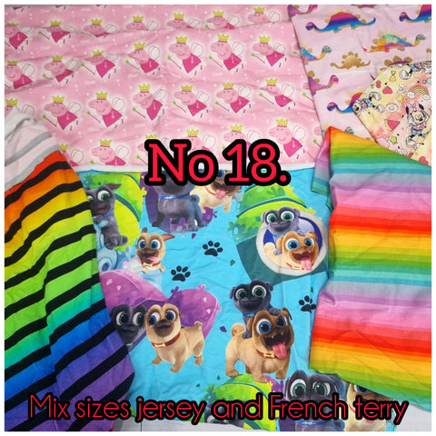 Bundle 18. Cotton Jersey and French terry OFFCUTS.  Watch video to see sizes
