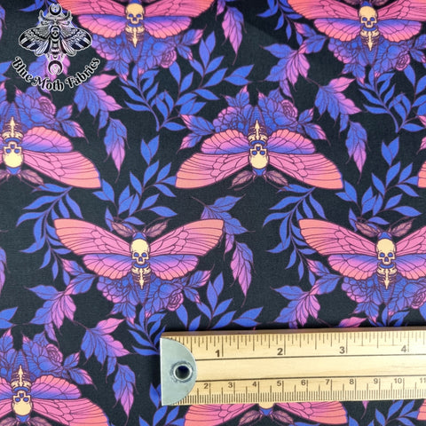 Death Moth Purple 100% cotton poplin fabric