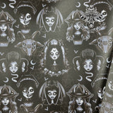 Goth Goddess Faux leather / vinyl fabric. 39x66cm roll