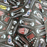 Horror Tapes Texture Faux leather / vinyl fabric. 39x66cm roll