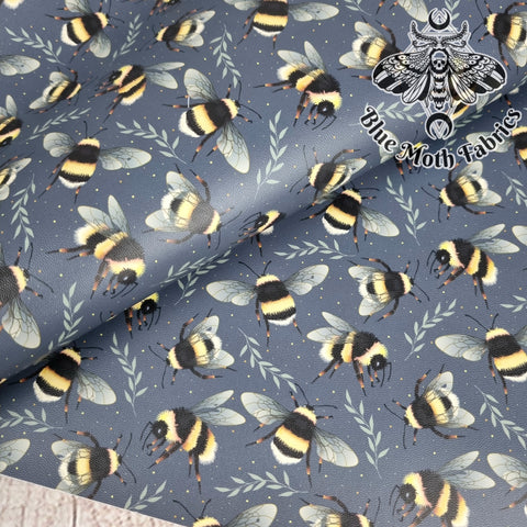 Bumblebee faux leather / vinyl fabric. 39x66cm roll