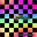 PRE-ORDER. Neon checkerboard fabric. By METER