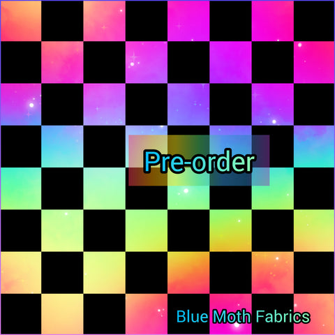 PRE-ORDER. Neon checkerboard fabric. By METER