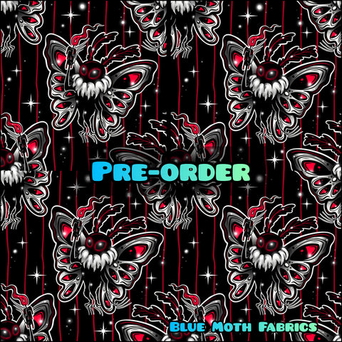 PRE-ORDER. Red Mothman fabric. By METER