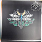 Dragonfly Faux leather / vinyl fabric. 33x33cm PANEL