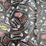 Horror Tapes Texture Faux leather / vinyl fabric. 39x66cm roll