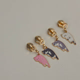 Cats Enamel zip pull #5