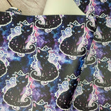 Galaxy Cat Faux leather / vinyl fabric. 39x66cm roll