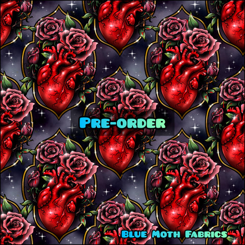 PRE-ORDER. Roses Heart fabric. By METER