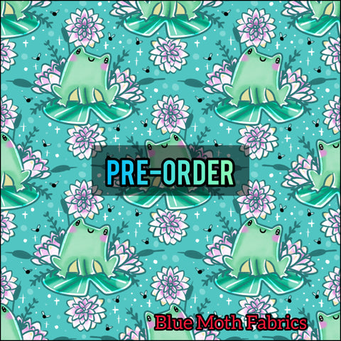 PRE-ORDER. Frog On Leaf fabric. By METER
