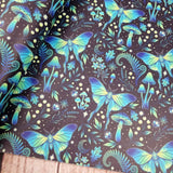 Mystic Moth Green Faux leather / vinyl fabric. 39x66cm roll