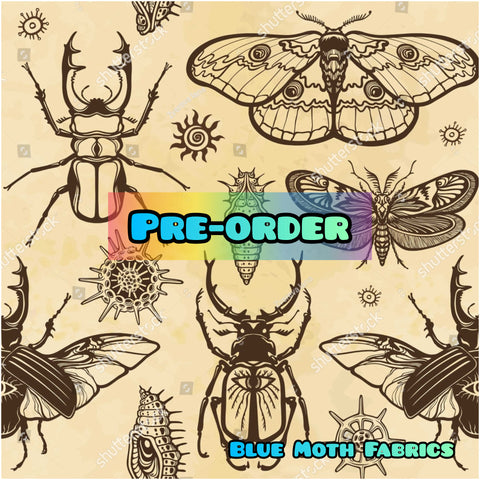 PRE-ORDER. Insects vintage fabric. By METER