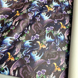 59X45cm PRE-CUT. Dragons Textured Faux leather / vinyl fabric.