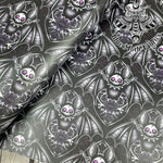 Gothic Bat faux leather / vinyl fabric. 39x66cm roll