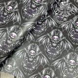 Gothic Bat faux leather / vinyl fabric. 39x66cm roll