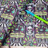 Freak show circus Neon Textured Faux leather vinyl fabric. 39x66cm roll