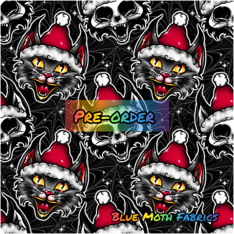 PRE-ORDER. Vintage Christmas cats fabric. By METER