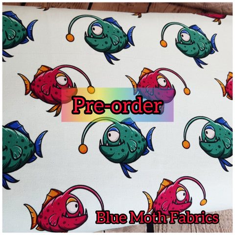 PRE-ORDER. Friendly Anglerfish fabric. By METER