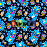 PRE-ORDER. Derpy Tiger black faux leather / vinyl fabric. 39x130cm