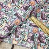Cat Tetris Faux leather / vinyl fabric. 39x66cm roll - BlueMothFabrics