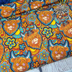 Funky Highland Cow 240gsm heavyweight cotton jersey fabrics