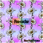 Pastel Goth Daisies fabric. By METER