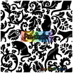 Damask Cats fabric. By METER