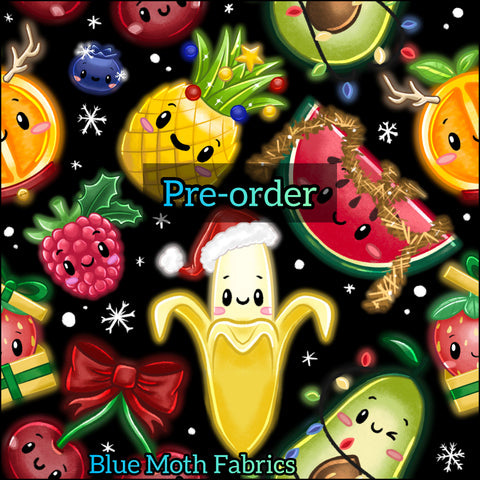PRE-ORDER. Christmas Fruit fabric. By METER