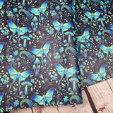 Mystic Moth Green Faux leather / vinyl fabric. 39x66cm roll
