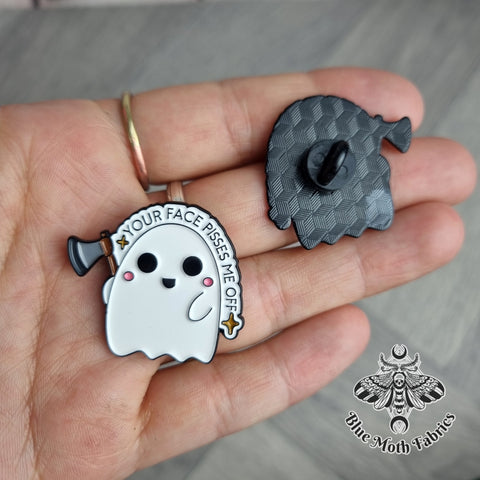 Rude Ghost Enamel Pin Badge