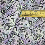 59X45cm BOLT END. Spooky eyeballs flowers Faux leather / vinyl fabric.