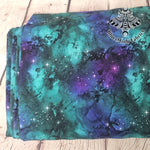 Marble teal purple 240gsm heavyweight cotton jersey fabrics