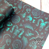 Occult Faux leather / vinyl fabric. 39x66cm roll