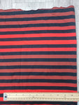 43cm BOLT END. Red ombre stripes 220gsm jersey fabric