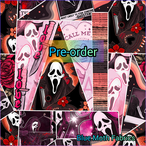 PRE-ORDER. Scream Ghost Faux leather / vinyl fabric. 39x130cm