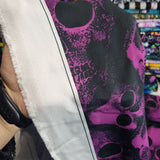 1m BOLT END. Extra large skulls marocain shiffon fabric