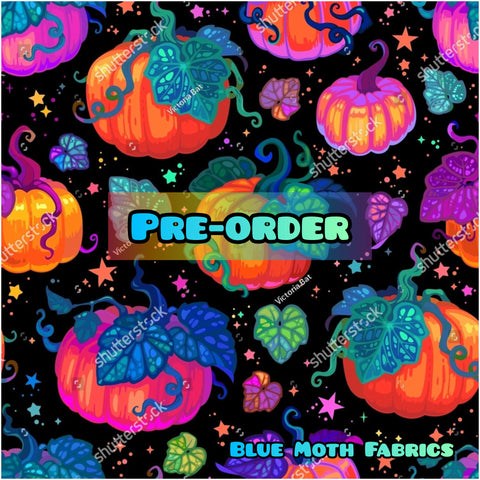 PRE-ORDER. Neon Pumpkin wines fabric. By METER