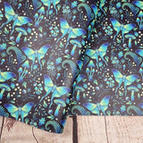 Mystic Moth Green Faux leather / vinyl fabric. 39x66cm roll