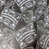 Ouija Board Mono Faux leather vinyl fabric. 39x66cm roll