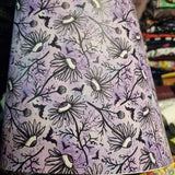 59X45cm BOLT END. Spooky eyeballs flowers Faux leather / vinyl fabric.