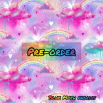 PRE-ORDER. Pink Rainbows Fabric. By METER