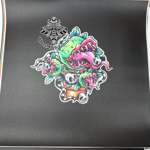 Venus Flytrap Faux leather / vinyl fabric. 33x33cm PANEL