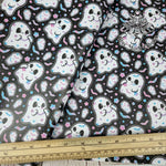 Cute little Ghost Faux leather / vinyl fabric. 39x66cm roll