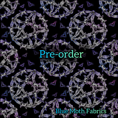 PRE-ORDER. Witch pentackle wire fabric. By METER