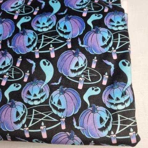 1m BOLT END. Pumpkin Halloween Summoning MINKY fabric