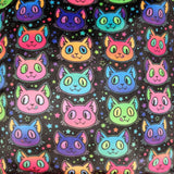 1.05m BOLT END. Rainbow cats squish fabric