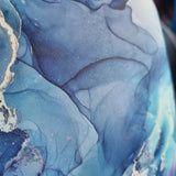 39x66cm BOLT END. Blue Marble. FLAW RESIDUE line. Faux leather / vinyl fabric.