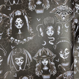 Goth Goddess Faux leather / vinyl fabric. 39x66cm roll