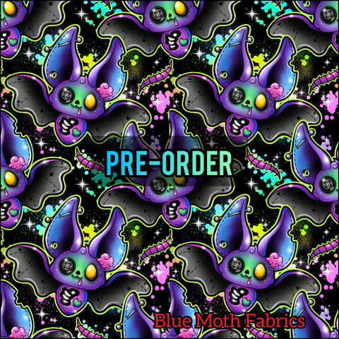 PRE-ORDER. Bat Plush fabric. By METER